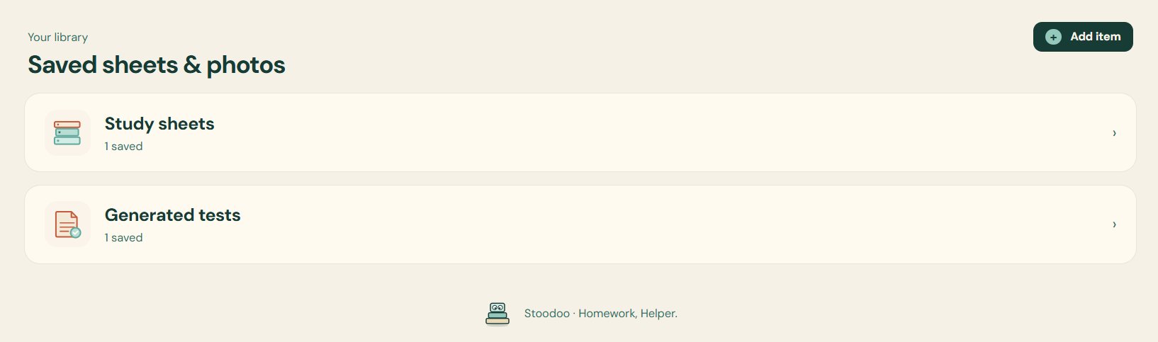 Library — saved sheets and photos